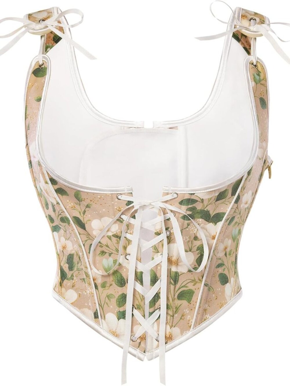 Corset Tops for Women Underbust Floral Print Vintage Bustier Top